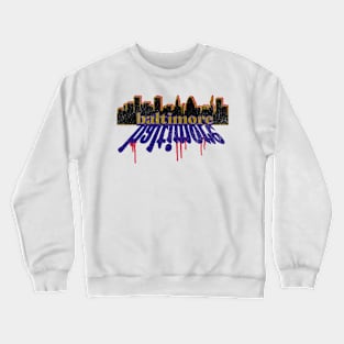 Baltimore Maryland American Football Cityscape Skyline Crewneck Sweatshirt